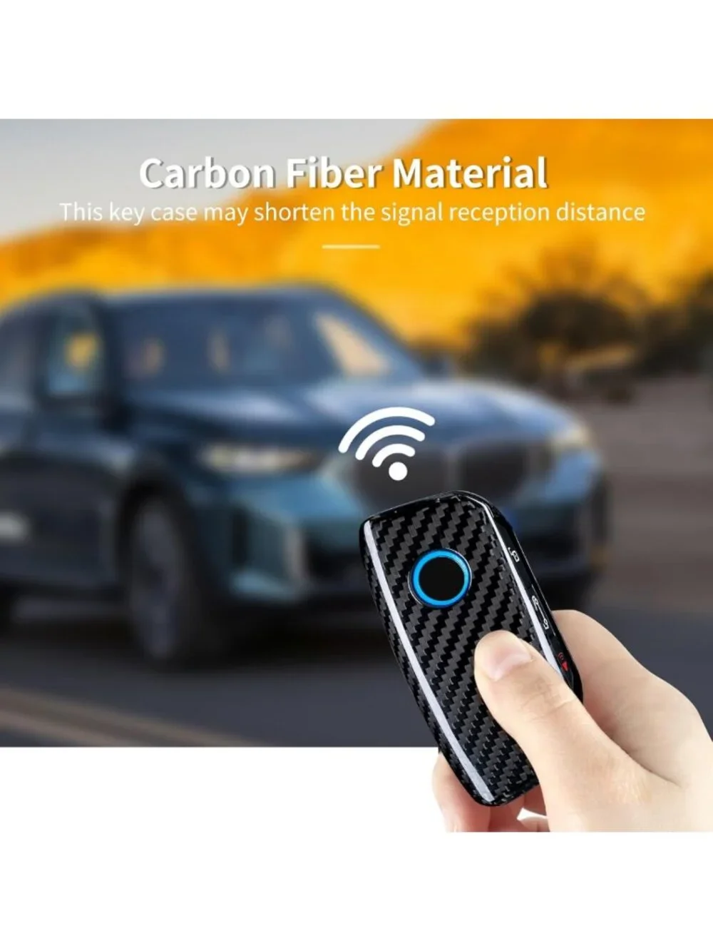 Lightweight Carbon Fiber Key Fob Cover for BMW i7 iX X1 X5 X6 X7 XM 2023-2026